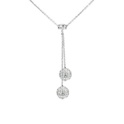 You and Me Necklace - LOVA - VAN DER KEEN - 925 Sterling Silver - White Crystals - 42 Cm