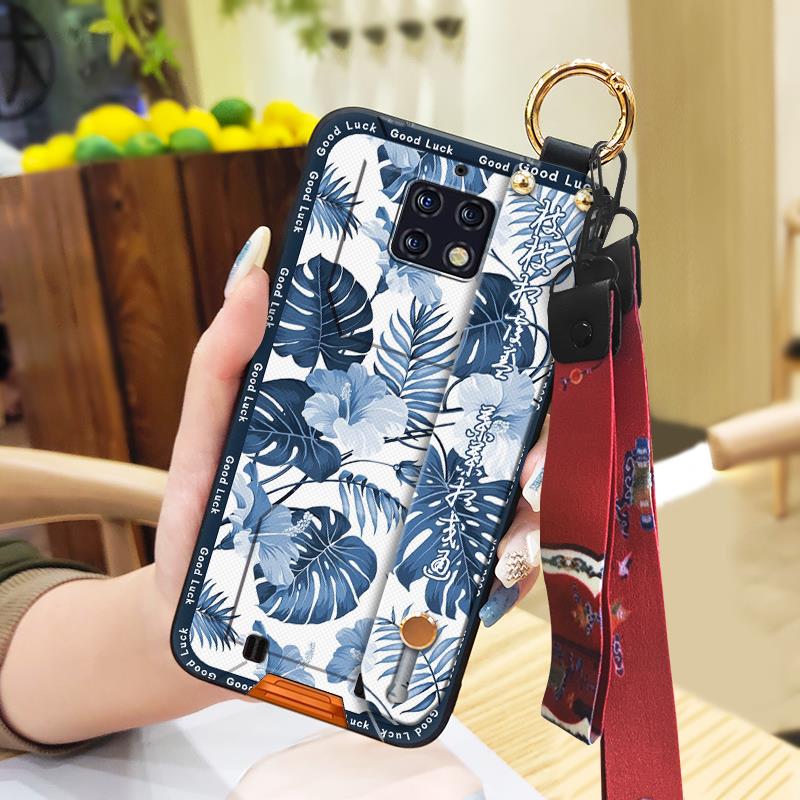 Ring Phone Holder Phone Case For Oukitel WP6 Elderly lady Fashion Lanyard Chinese style Kickstand Silicone Durable
