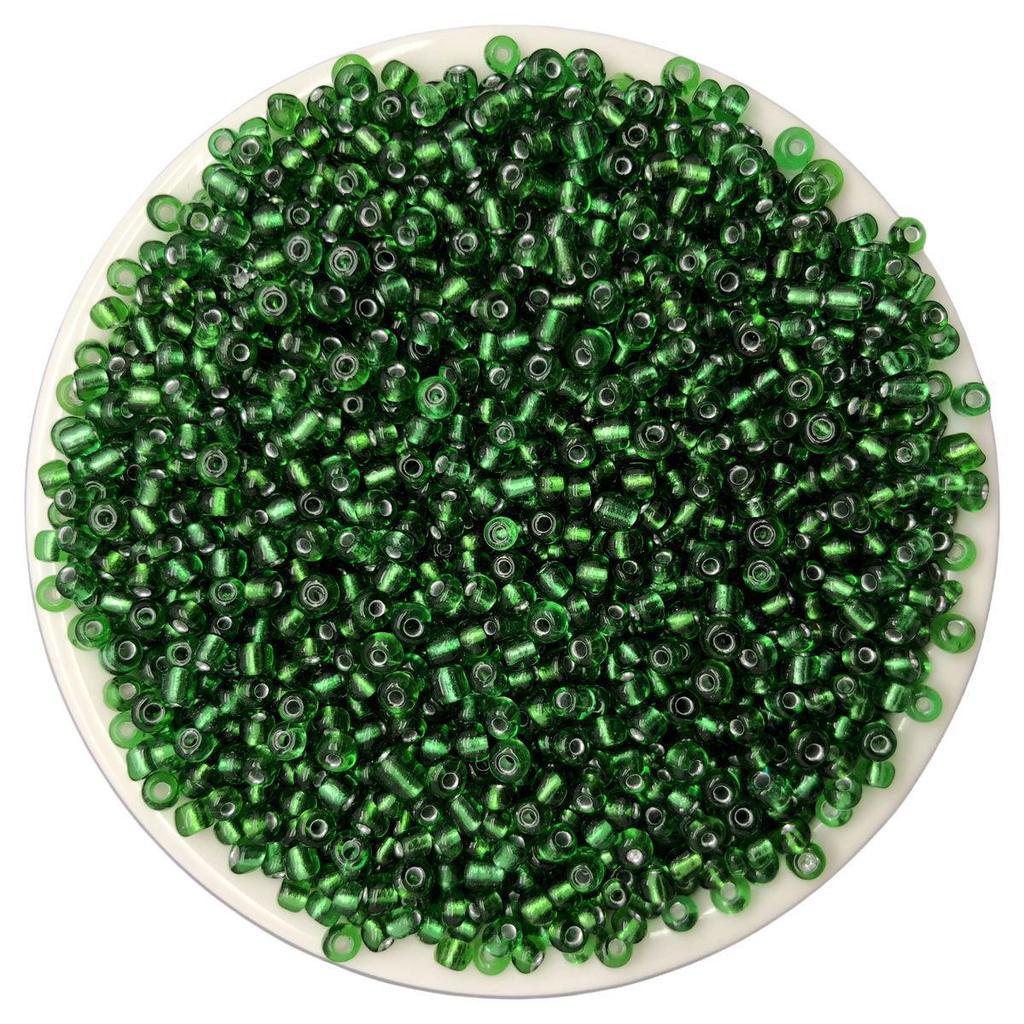 Solid Color 2/3/4mm Glass Seed Beads, Silver Lined, Dyed AB Cream, Round for Handmade Beading & Bracelets.