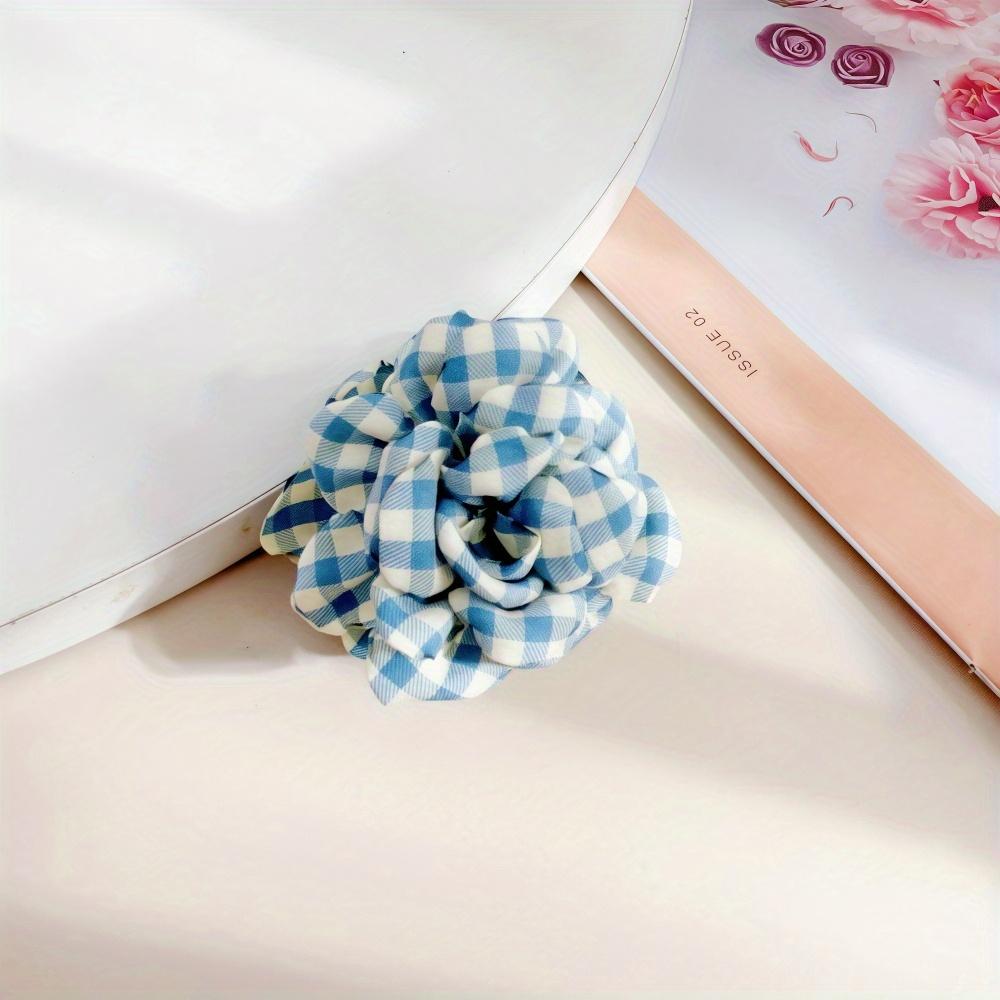 

Бохо Клетчатый Узор Тканевый Цветок Маленькие Заколки-крабики для Волос для Женщин Девочек Модные Браслеты Держатель для Хвоста Аксессуары для Укладки Волос синий