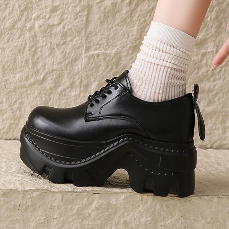 

High Heels Women Sport Shoes Platform Designer Sneakers Casual Woman Mary Jance Shoes 2025 Autumn New Chaussure Femme 42 чёрный