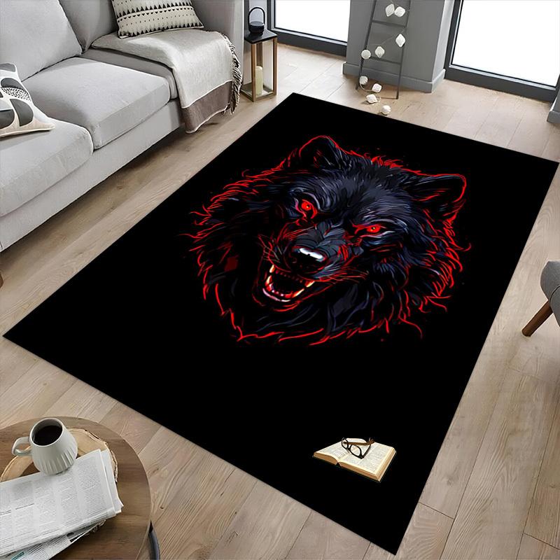 1pc Wolf Head Carpet, Office Rug Outdoor Mat Home Decor Area Carpet Festival