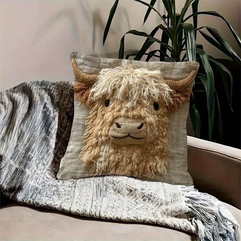 

Современная винтажная наволочка на молнии с двусторонним принтом «Друзья альпаки» 45 * 45