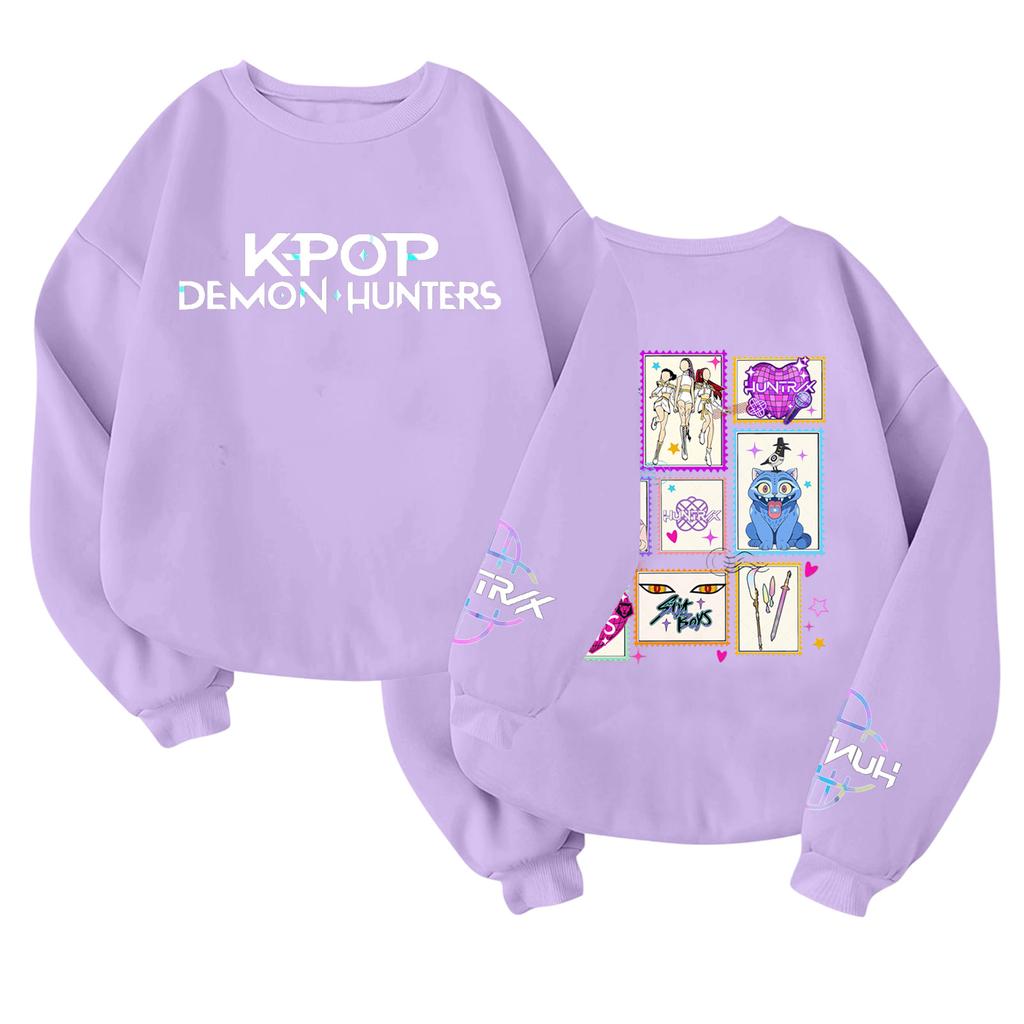 Children's Fashionable Lightweight Long-sleeved Round Neck Pullover With Pockets Printed Pullover