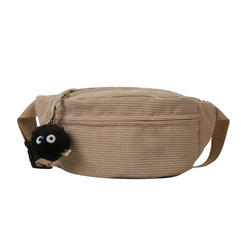 Manšestr Dámská taška do pasu Plátěná Studentská taška přes rameno Crossbody Náprsní taška Fanny Pack Módní telefon Banán Dámské Tašky na zadek