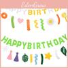 Adorable Daisy Themed Happy Birthday Flags For Kids Party Decoration And Setup