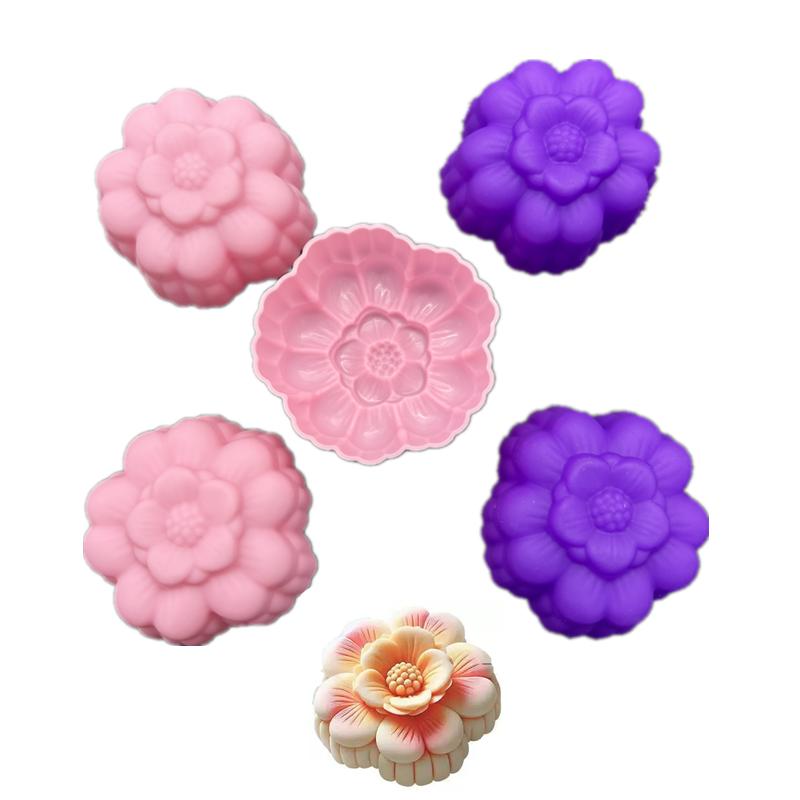 20Pcs 5cm New Flower Cake Mold Cupcake Cup Heat Resistant Silicone Soap Chocolate Pudding Ice Molds Baking Tools