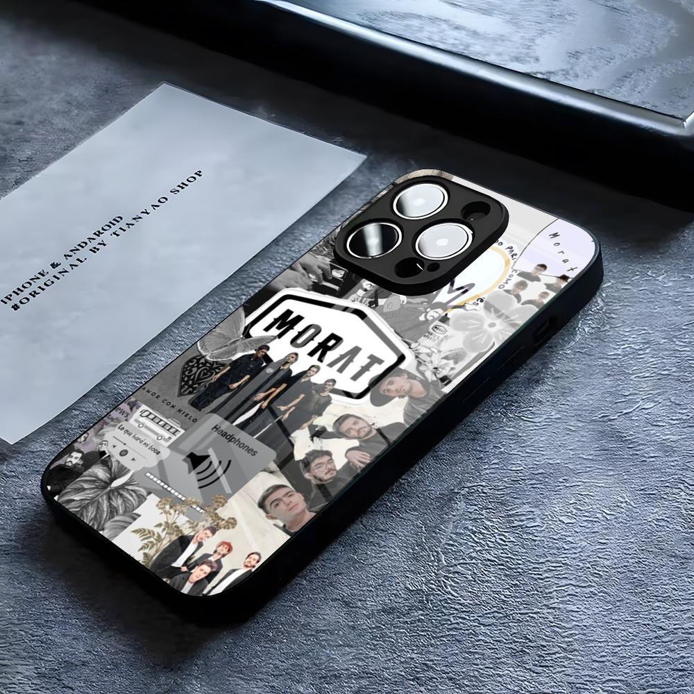 

M-Morat Band Phone Case For IPhone 16 15 14 Pro 11 13 12 Mini XS XR Max 6 8 7 Plus SE Glass Luxury Design Cove iPhone15 Pro