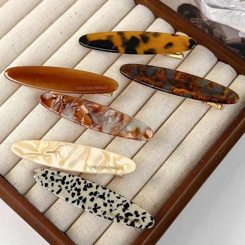 Retro Acetat Geometrie Haarnadel Leopard Haarspange für Frauen Mädchen Süße Bunte Haarspangen Pony-Klammer Mode Haarschmuck