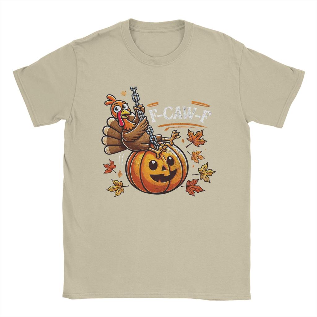 F-Caw-F Funny Chicken Thanksgiving Christmas Cotton T Shirt For Man Summer Streetwear T Shirts Comfortable Fashion Tee Shirt