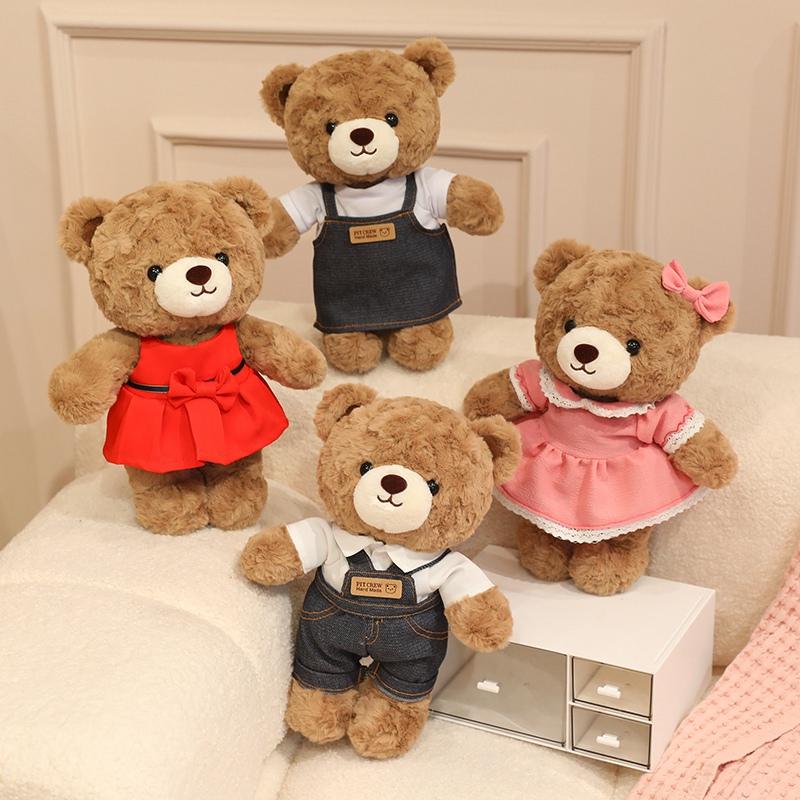 9 Styles Cute Teddy Bear Plush Toys Delicate Dressed Up Cartoon Little Bear Doll Warm Cozy Children Appease Bear Toys