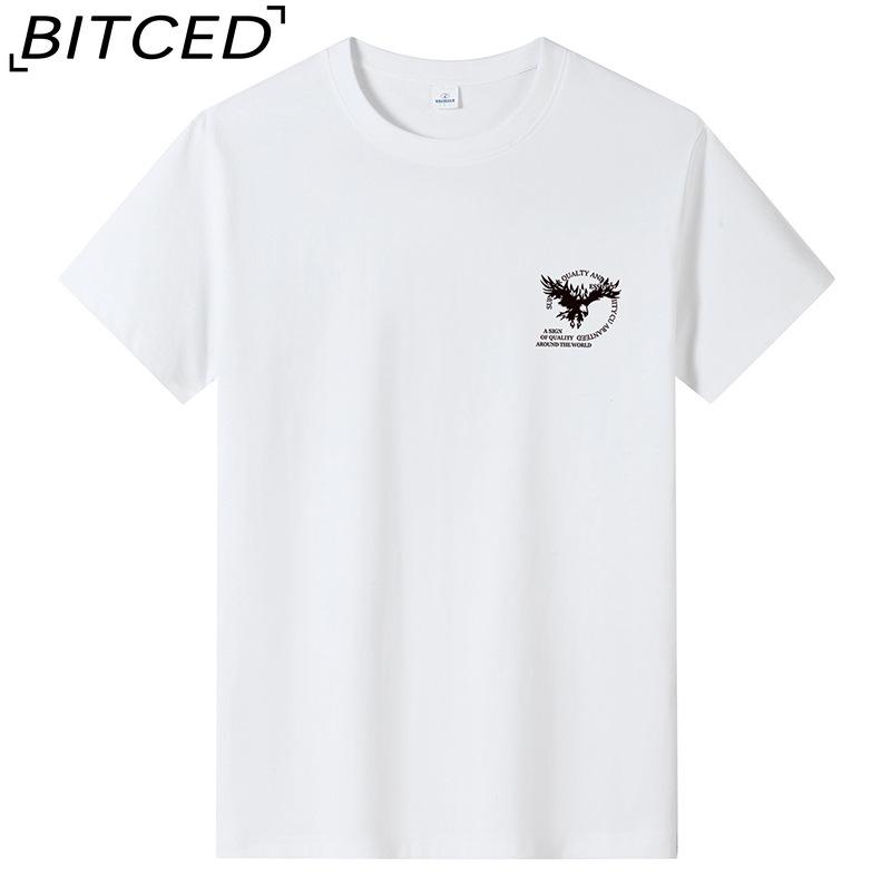 BITCED Хлопковая футболка с коротким рукавом, мужская модная свободная рубашка с половиной рукава, сострадательная рубашка с принтом