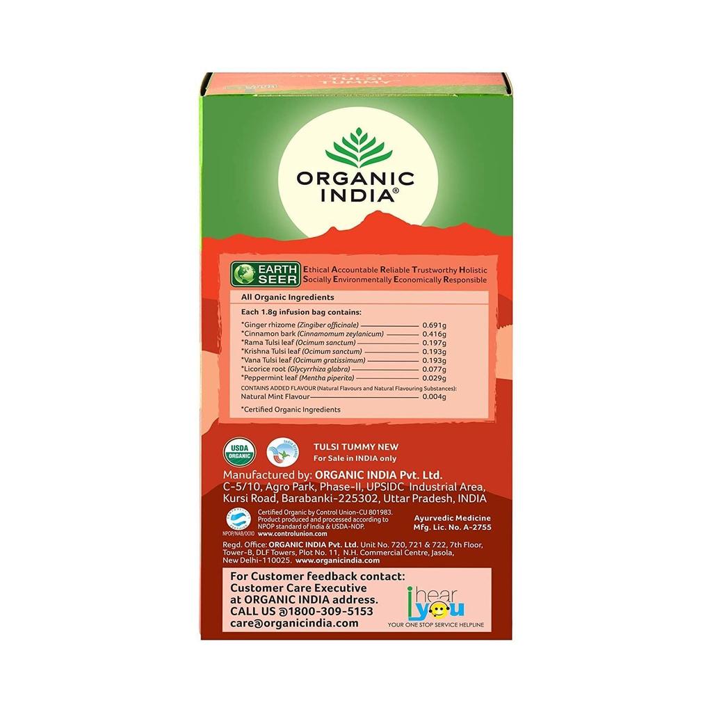 Чай Тулси Тамми: для пищеварения (25 пак, 1,8 г), Tulsi Tummy,  Organic India