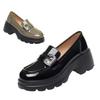 Platform Women's Autumn New Women's Shoes Thick Heel Bright Leather Small Leather Shoes Soft Leather Soft Sole Single Shoes