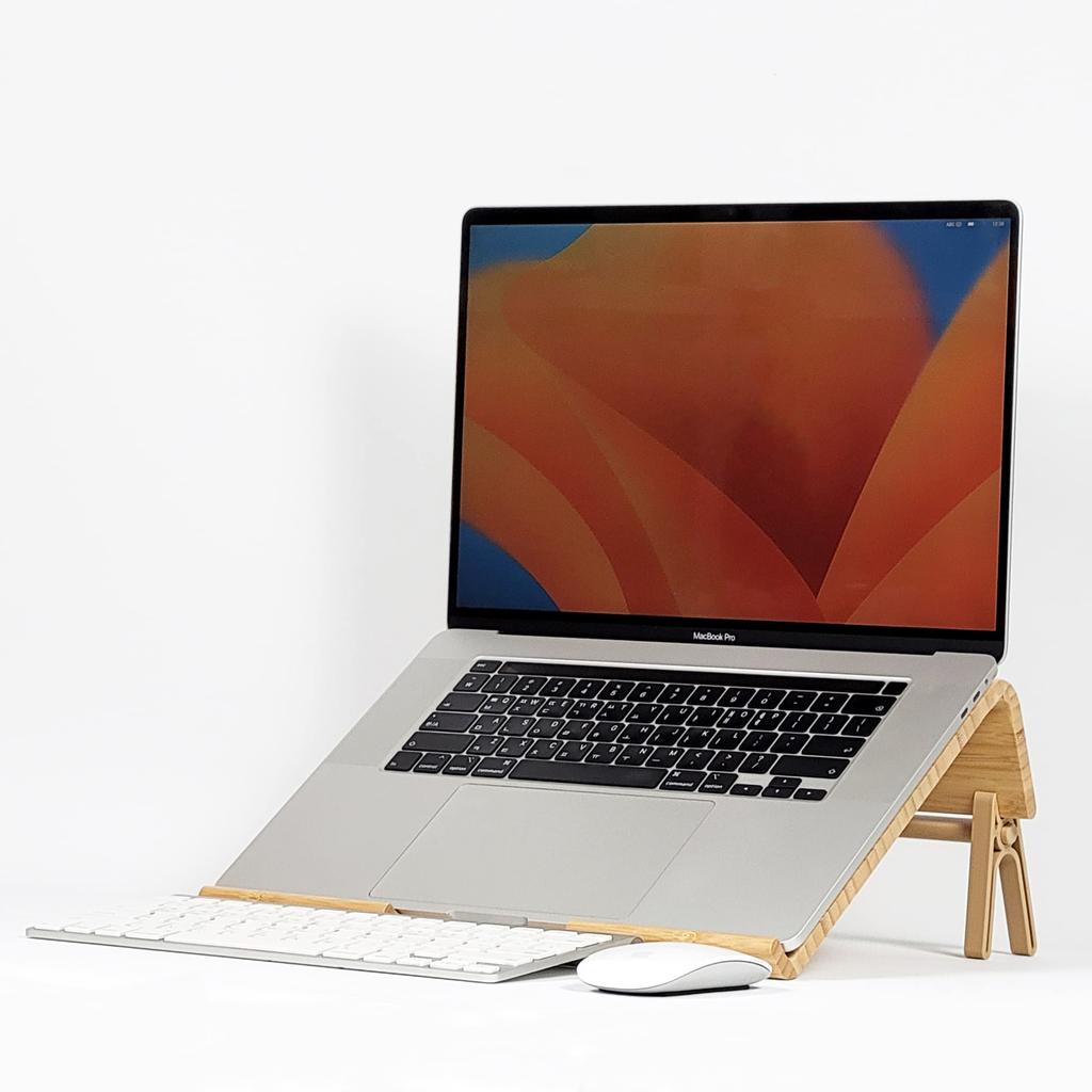 Laptopständer aus Holz mit Kühltischplatte aus Aluminiumplatte, kompatibel mit MacBook 17 Zoll LAY10C Pro/Air