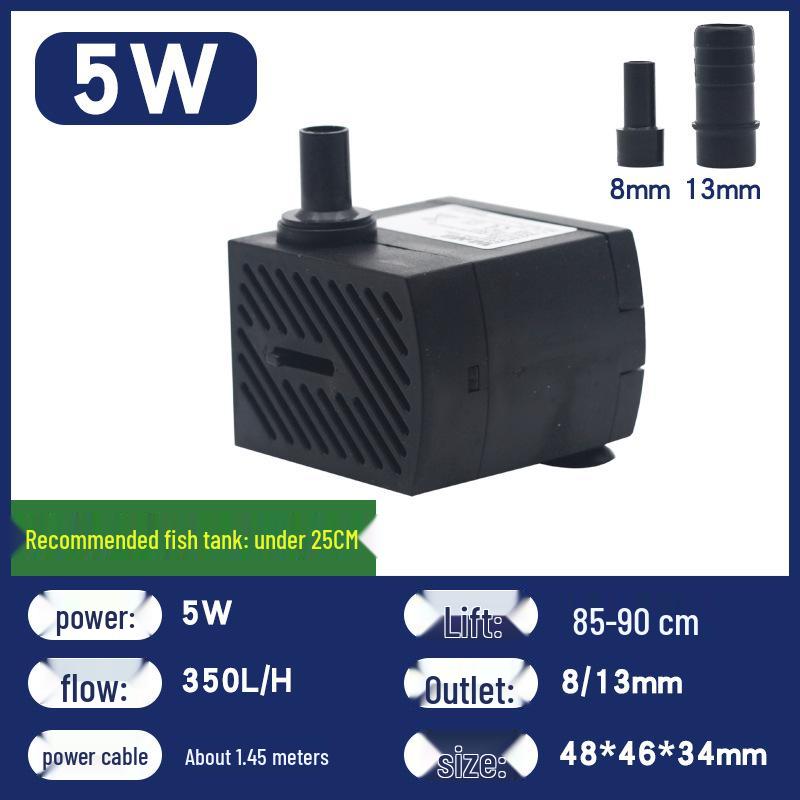 Submersible Water Pump for Fish Tanks, Fountains, Feng Shui Wheels, and Ponds with Light (5W, 6W, 8W)