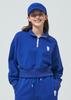 Blue Dot Oversized Half-Zip Sweatshirt_Bl