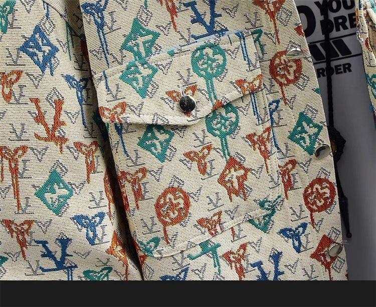 Men's Plus Size Retro Floral Long Sleeve Lightweight Jacket