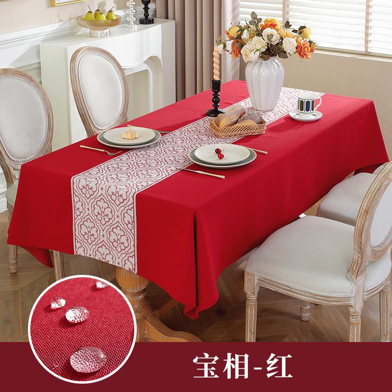 Popular Thickened Cotton and Linen Table Mats, Household Rectangular Tea Table Towels, Tablecloths, Waterproof and Oil-proof