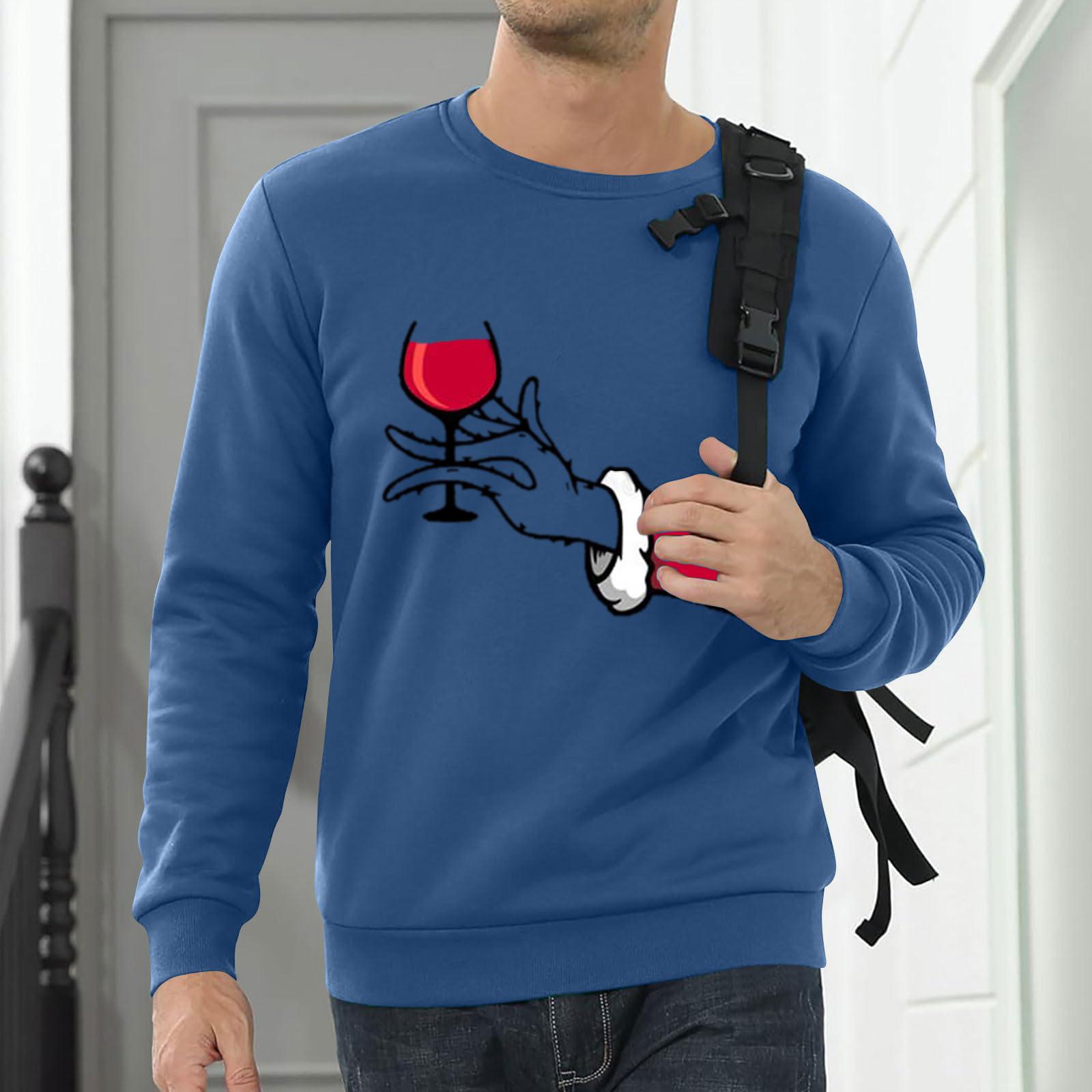 

Men Sweatshirt Christmas Shirt Long Sleeve Funny Holdiay Crewneck Xmas Tops XXL