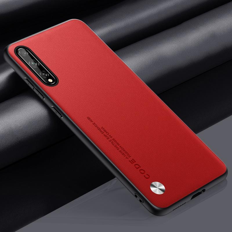 Luxury PU Leather Case For Huawei Y8P Back Cover Matte Silicone Shockproof Full Protection Phone Case For Huawei P Smart S Coque