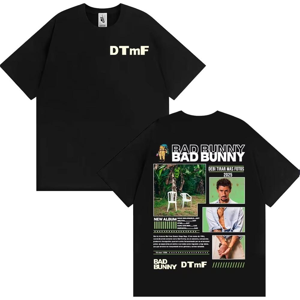 

Rapper Bad Bunny Album Cover Graphic T Shirt Debi Tirar Mas Fotos DTMF Print T-shirt Men Women Casual Cotton Tshirt S