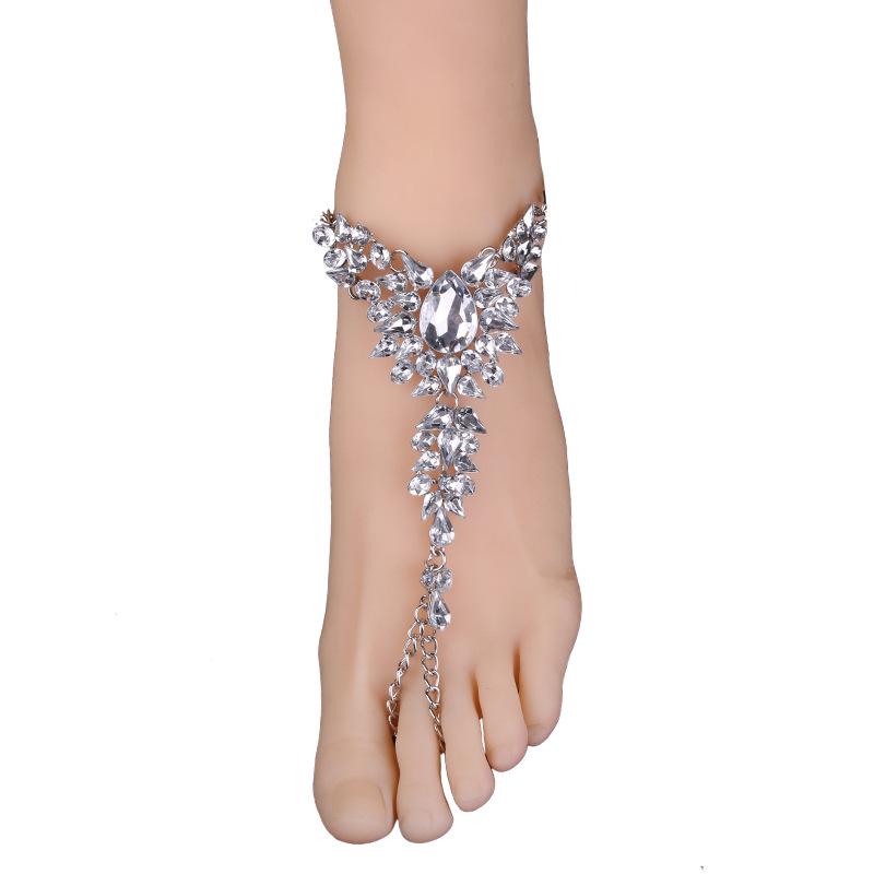 Cheville Fashion Simple Exquise Scintillante Strass Ornements de Pied pour Femmes
