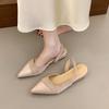 2026 New Summer Slip On Thick Heel Women Sandals Concise Cover Toe Singbacks Pumps Female Elegant Stripper Party Sandalias