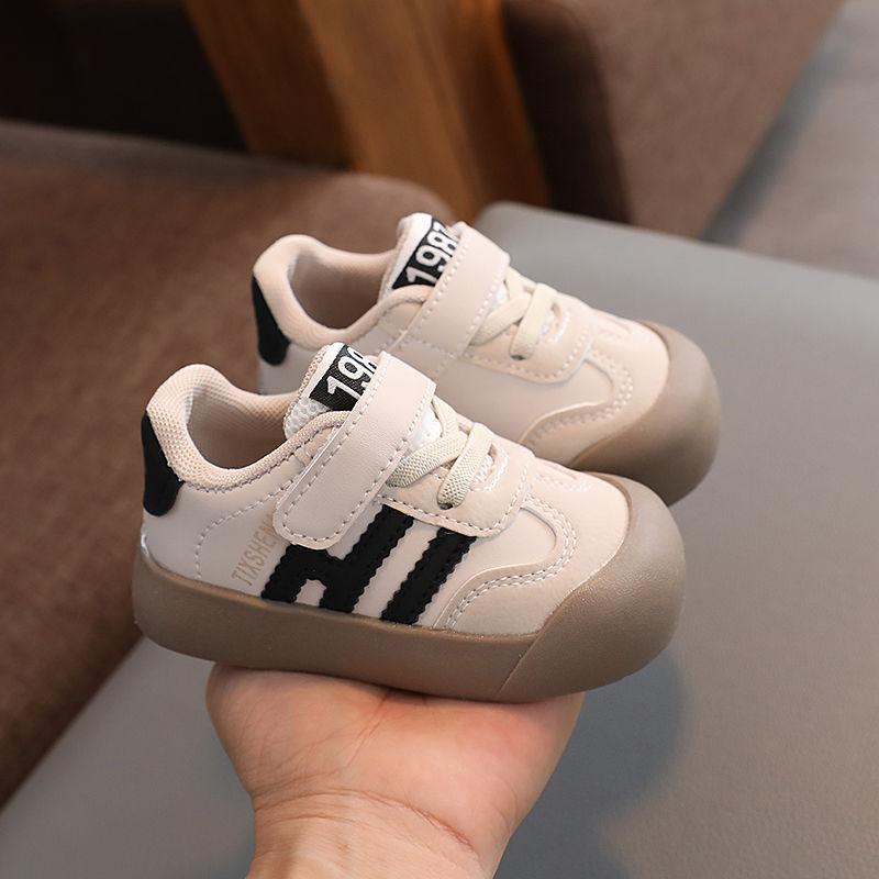 2024 Spring Kids' German Training Shoes: Boys' Sports & Girls' Casual White Sneakers, Soft Sole Baby Forrest Gump Shoes