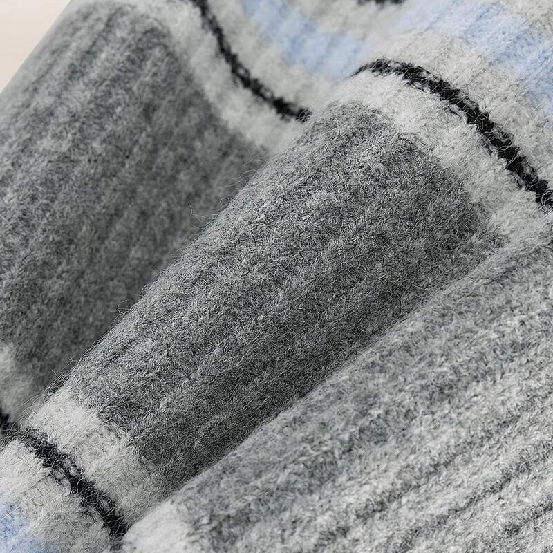 Women's Wool Blend Contrast Stripe Knit Cardigan