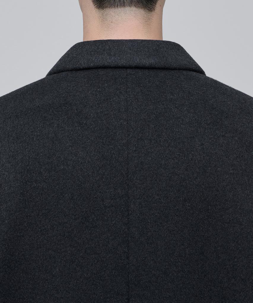 Musinsa Standard Cashmere Blend Daddy Shoulder Double Long Coat [Navy]