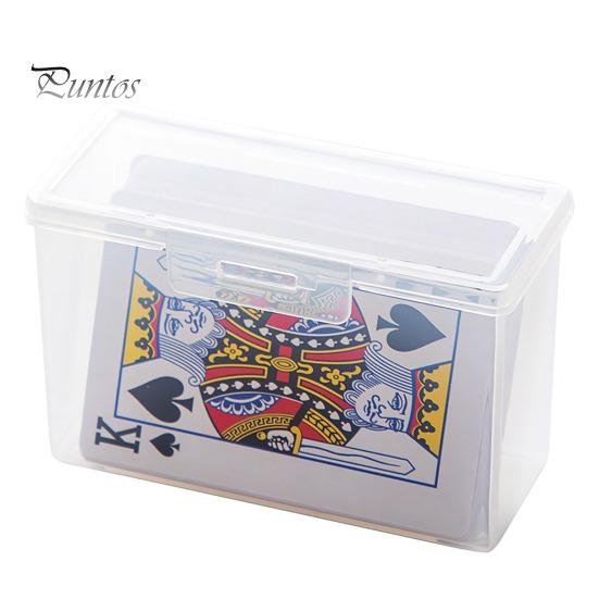 Scatola porta carte in plastica trasparente da 2 pezzi, chiusura a scatto multiuso, bocca larga, facile accesso, organizer trasparente per piccoli oggetti