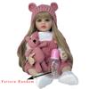 BZDOLL Lebensechte Baby Reborn Puppe mit Vollvinylkörper 55cm 22inch Neugeborenes Bebe Prinzessin Kleinkind Mädchen Badespielzeug Geburtstagsgeschenk Realistisch