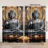 2pcs, 2D flat Window Treatment Curtains figure of the Buddha Blackout Polyester Birthday Party Use for Party Decor bedroom decor