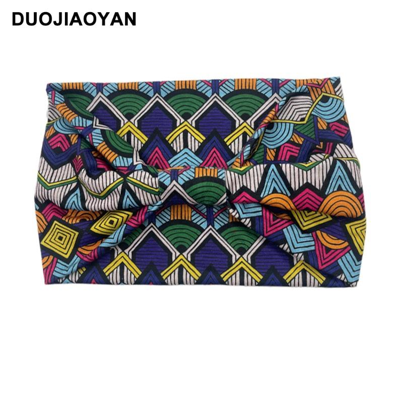 Knot Headband, Color Blocked Pattern Printed Sports Headband, Fashionable Polka Dot Wide Edge Elastic Headband