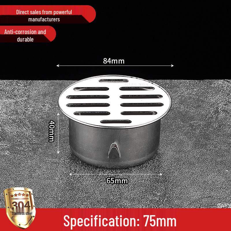 304 Thickened Stainless Steel Round Floor Drain Insert - Outdoor Anti-Clog Mesh Filter for Large Displacement