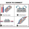 50Pcs Compact Wire Conductor Terminal Blocks Quick Terminal Conductor Lever Wire Connector Electric Cable Quick Wiring Connector 2 In–2 Out