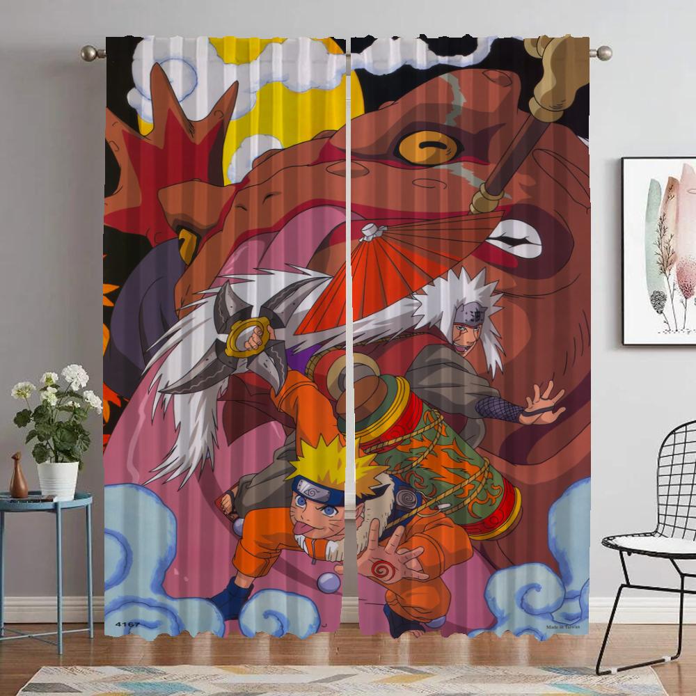 Tulle for Bedroom Narutos Shades Anti-mosquito Curtains for Living Room Blackout Curtains 2 Pieces Halloween Decoration Curtain