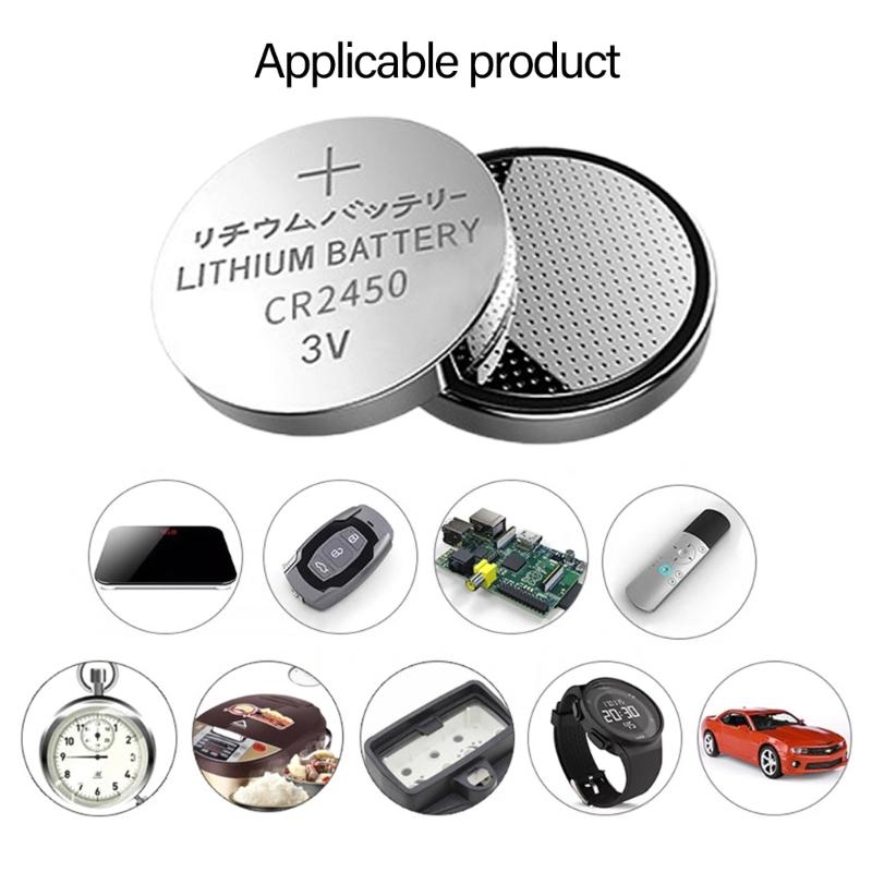 5Pcs CR2450 Button Cell Batteries 3V Lithium Batteries Coin Cell Replacement for Watches Calculators Remote Control