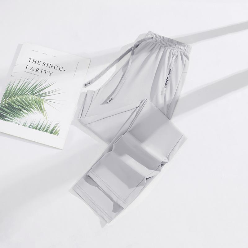 Unisex Ice Silk Sun Protection Quick-Dry Slim Wide-Leg Summer Pants