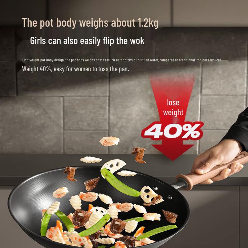 Kobach Nitrided Iron Wok with Titanium Finish