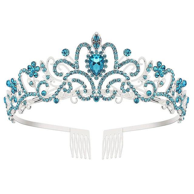 Baroque Champagne Crystal Wedding Crown Princess Bridal Tiaras Comb Headband Birthday Dance Headdress Girls Diadem Hair Jewelry