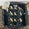 Men's Printed Retro Top Men's Summer Casual Shirt Street Style Loose Short-sleeved Lapel Shirt Trend