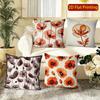 Poppy Floral Print Throw Pillow Cases Home Decor Pattern Cushion Cover Suitable For Sofa Bedroom Car Pillow Cover