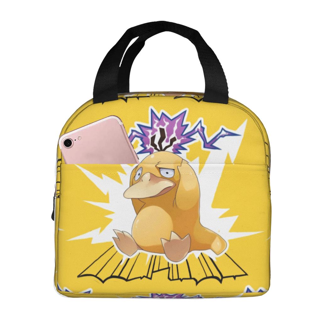 Custom P-Psyducks Insulated Lunch Tote Bag for Women Men Cartoon Resuable Cooler Thermal Bento Box Outdoor Camping Travel
