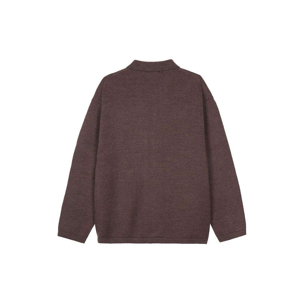 Uniqlo U Series FW23 Solid Color Loose Knit Shirt Jacket Unisex Jacket Brown 462921-36