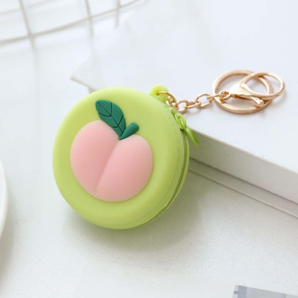 Kid Gift Cartoon Round Silicone Headset Bag Wallet Change Pouch Bag Coin Purse
