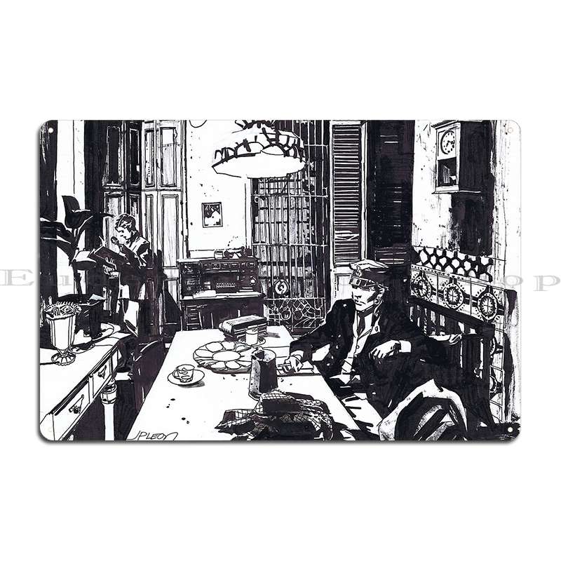 

Corto Maltese Kissing Girl Sweet Couple Hugo Pratt Comic Hero Love Affair Metal Plaque Customized Wall Cave Bar Tin Sign Poster 20x30cm（7.8x11.8inch）