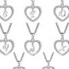 Heart Letters 26 Love Crystal Women Silver Plated Chain Jewelry Necklace