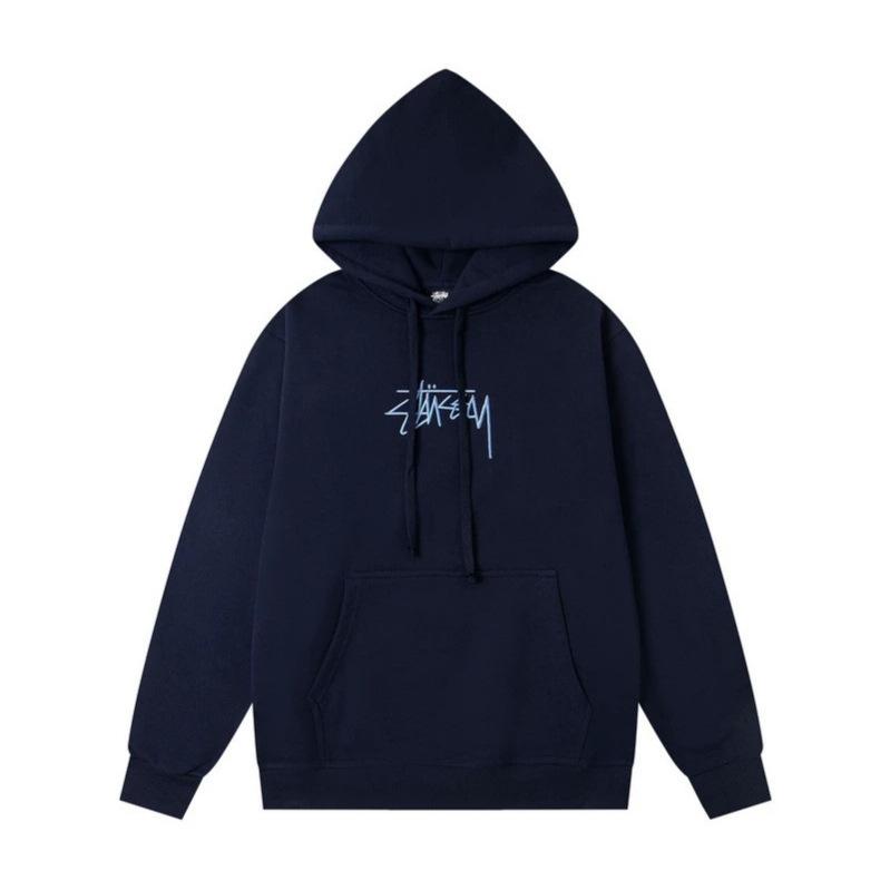Cross-border Trendy Brand Stuart, Chest Logo Embroidered Hooded American Retro Sweater, Same for Men and Women